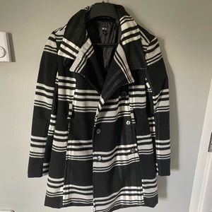 Black and white plaid coat